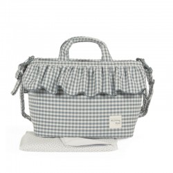 BOLSO PRALINE VICHY AZUL VOLANTES
